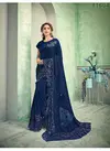 Blue Norita Felicity Sequins Embroidery Work With Handwork Butta Party Wear Lycra Saree 11604